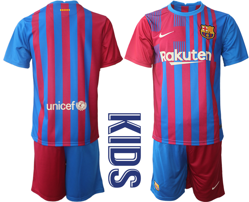 Youth 2021-2022 Club Barcelona home red blank Nike Soccer Jerseys->barcelona jersey->Soccer Club Jersey